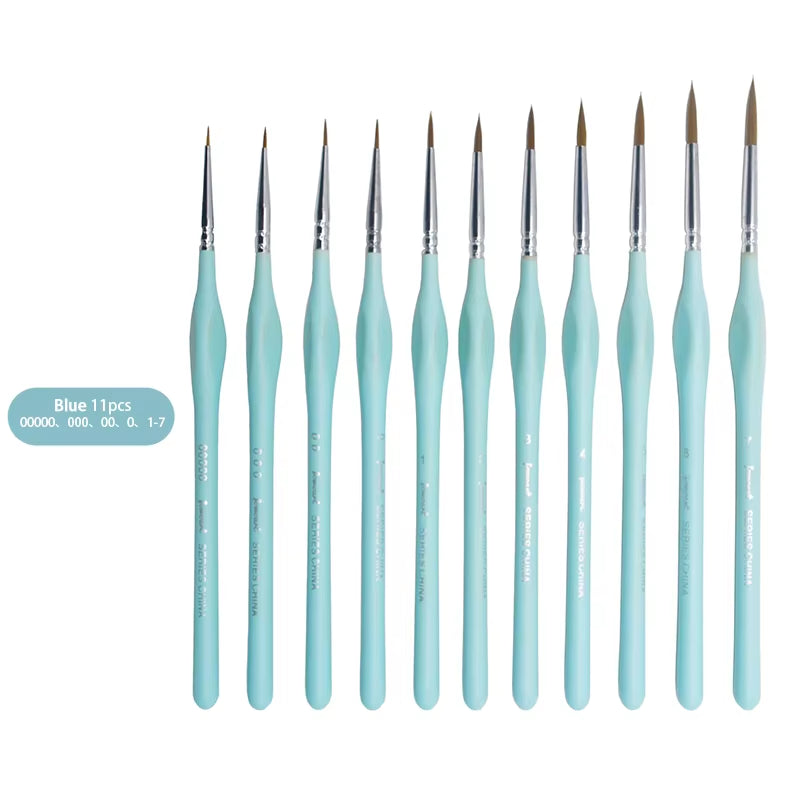 Weasel Hair Triangle Birch Rod Fine Nail Art Students Special Line Drawing Gouache Color Stroke Oil Brush 4Colors Hook Line Pen