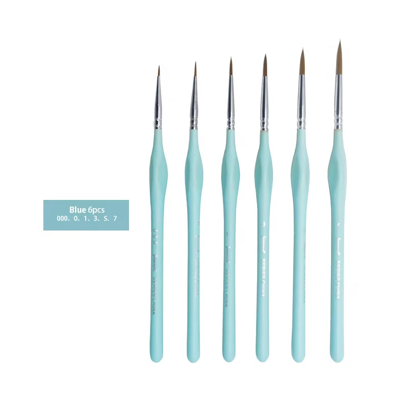Weasel Hair Triangle Birch Rod Fine Nail Art Students Special Line Drawing Gouache Color Stroke Oil Brush 4Colors Hook Line Pen