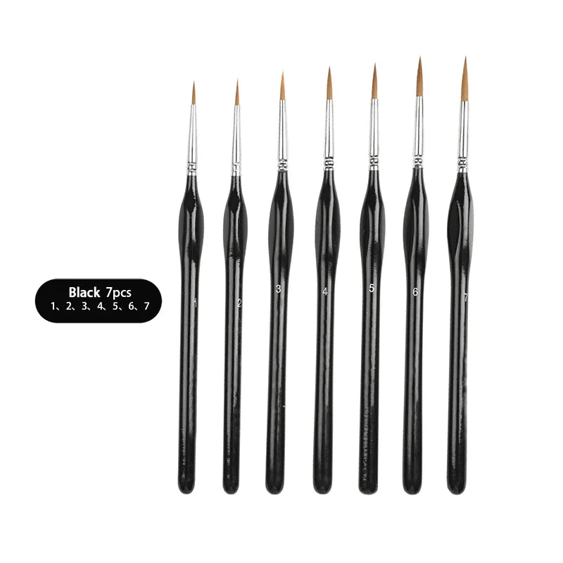 Weasel Hair Triangle Birch Rod Fine Nail Art Students Special Line Drawing Gouache Color Stroke Oil Brush 4Colors Hook Line Pen