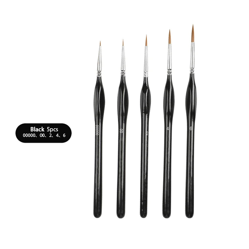 Weasel Hair Triangle Birch Rod Fine Nail Art Students Special Line Drawing Gouache Color Stroke Oil Brush 4Colors Hook Line Pen