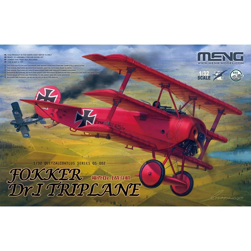 Meng Model QS-002 1/32 Fokker Dr.I Triplane - Scale Model Kit