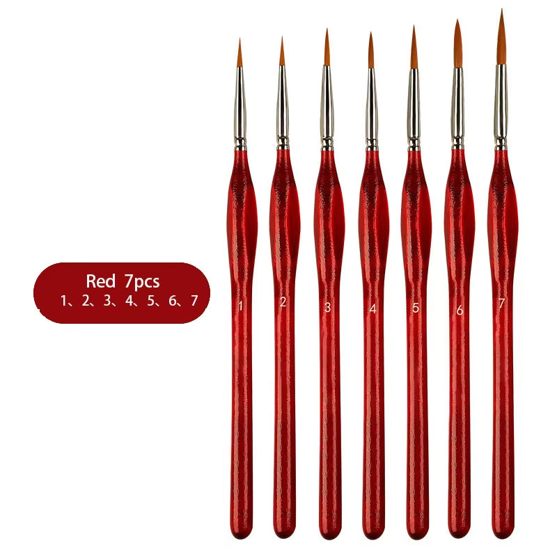 Weasel Hair Triangle Birch Rod Fine Nail Art Students Special Line Drawing Gouache Color Stroke Oil Brush 4Colors Hook Line Pen