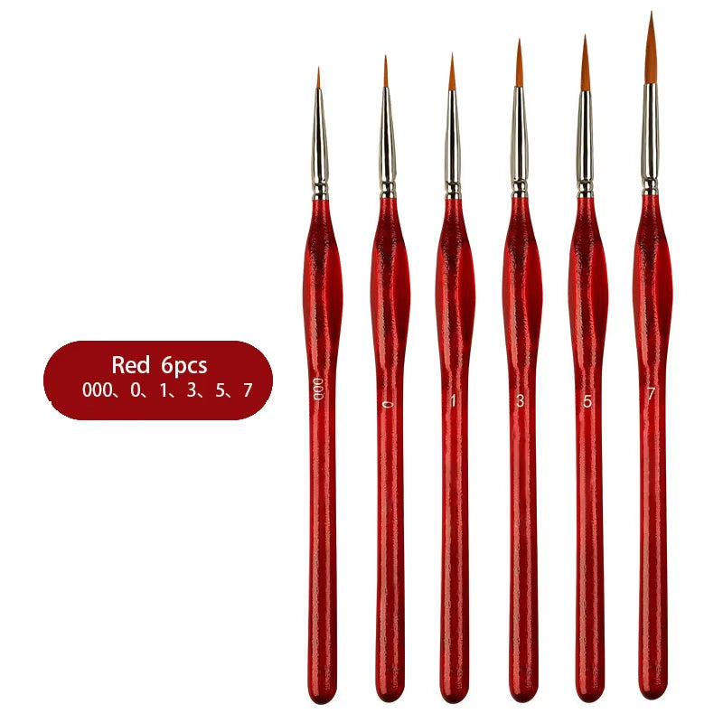 Weasel Hair Triangle Birch Rod Fine Nail Art Students Special Line Drawing Gouache Color Stroke Oil Brush 4Colors Hook Line Pen