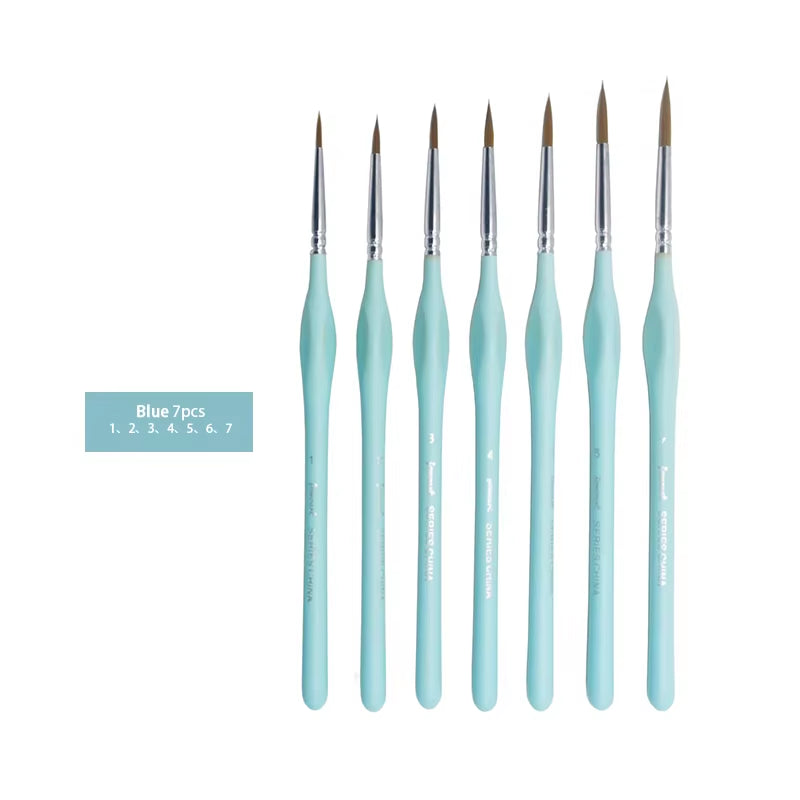 Weasel Hair Triangle Birch Rod Fine Nail Art Students Special Line Drawing Gouache Color Stroke Oil Brush 4Colors Hook Line Pen