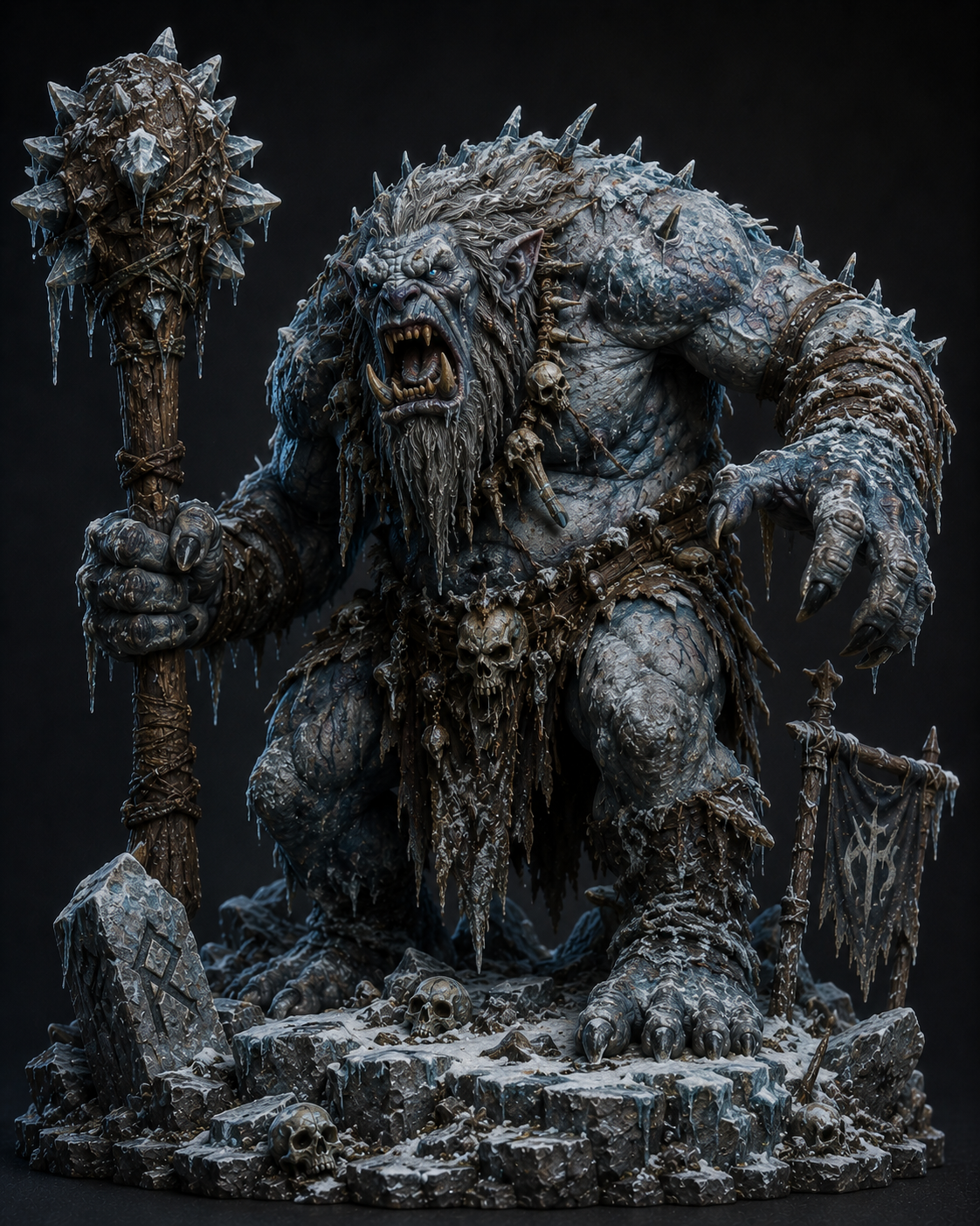 Frost Troll- 3D Printed 32mm-100mm.