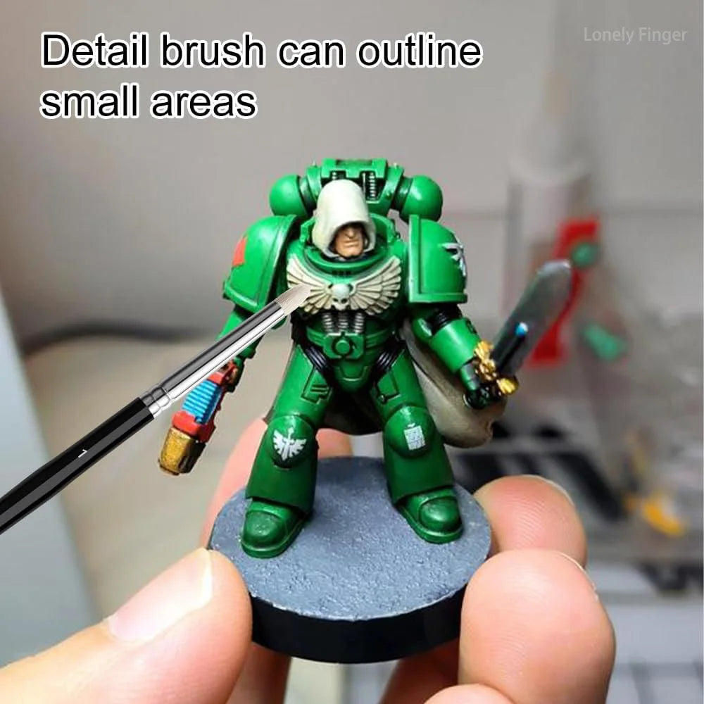 3Pcs/6Pcs Dry Brush Miniature Painting Drybrush , Professional Modellers Miniature Paint Brushes, Enamel Figurines Painting