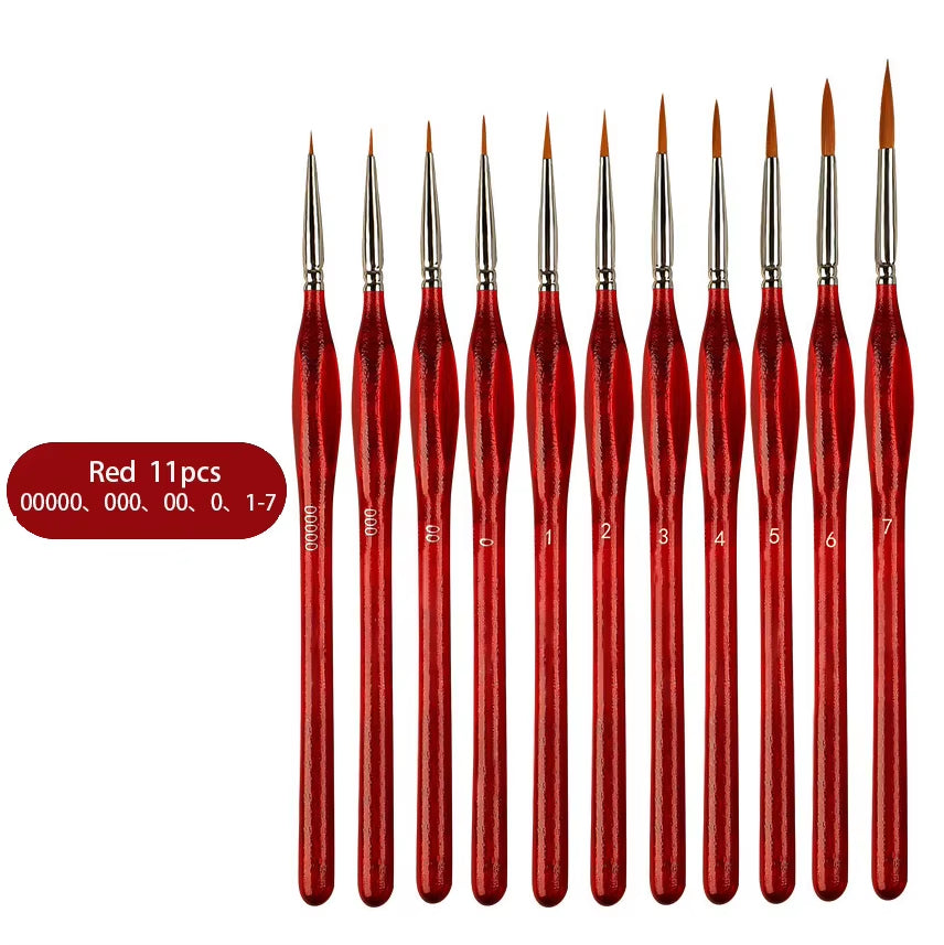 Weasel Hair Triangle Birch Rod Fine Nail Art Students Special Line Drawing Gouache Color Stroke Oil Brush 4Colors Hook Line Pen