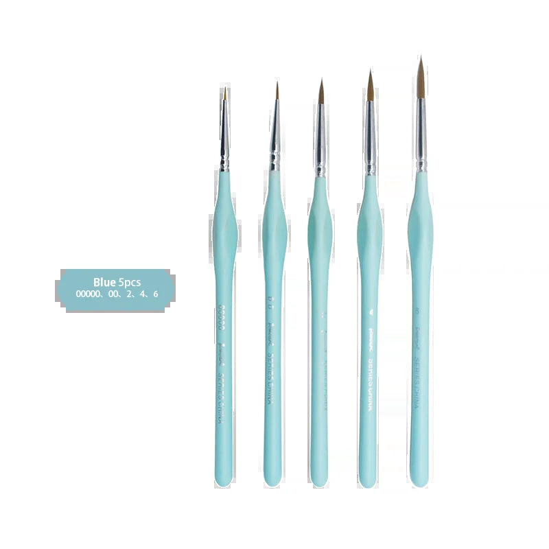 Weasel Hair Triangle Birch Rod Fine Nail Art Students Special Line Drawing Gouache Color Stroke Oil Brush 4Colors Hook Line Pen