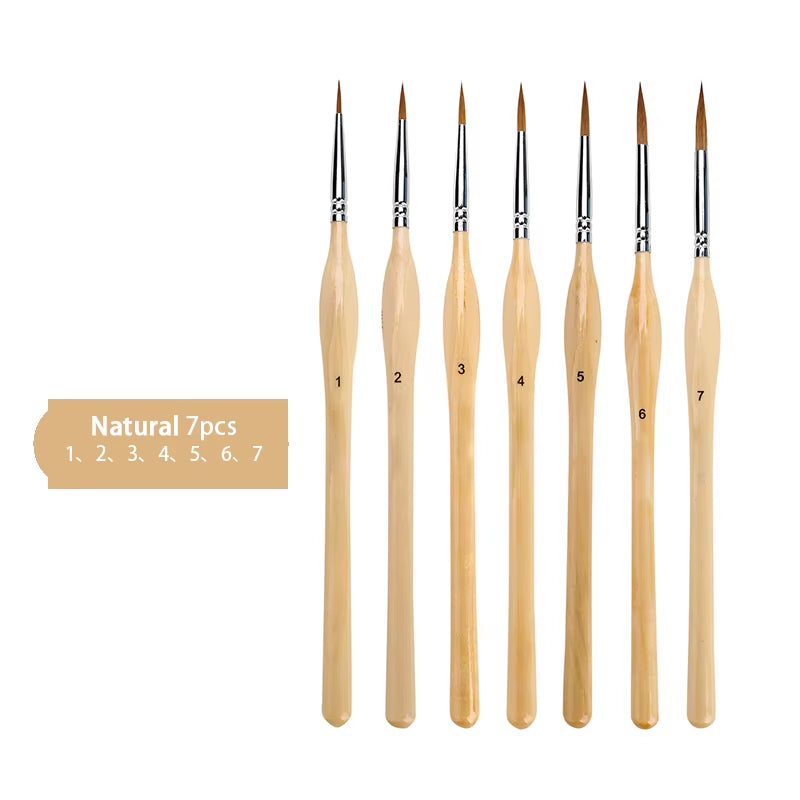 Weasel Hair Triangle Birch Rod Fine Nail Art Students Special Line Drawing Gouache Color Stroke Oil Brush 4Colors Hook Line Pen