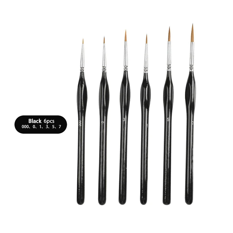 Weasel Hair Triangle Birch Rod Fine Nail Art Students Special Line Drawing Gouache Color Stroke Oil Brush 4Colors Hook Line Pen