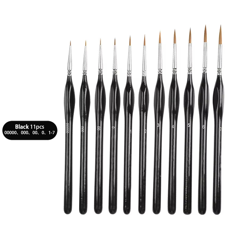 Weasel Hair Triangle Birch Rod Fine Nail Art Students Special Line Drawing Gouache Color Stroke Oil Brush 4Colors Hook Line Pen