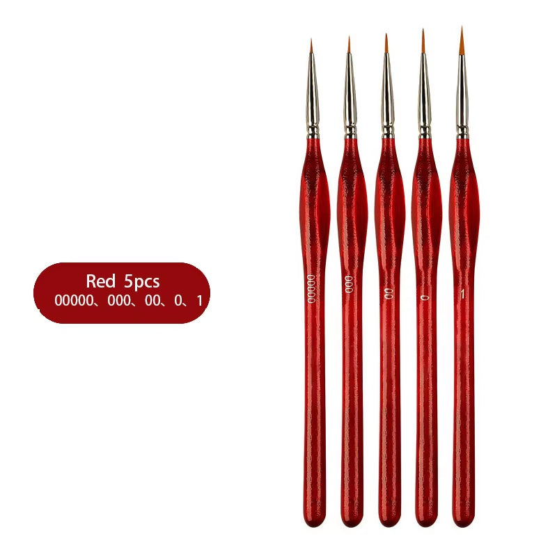 Weasel Hair Triangle Birch Rod Fine Nail Art Students Special Line Drawing Gouache Color Stroke Oil Brush 4Colors Hook Line Pen