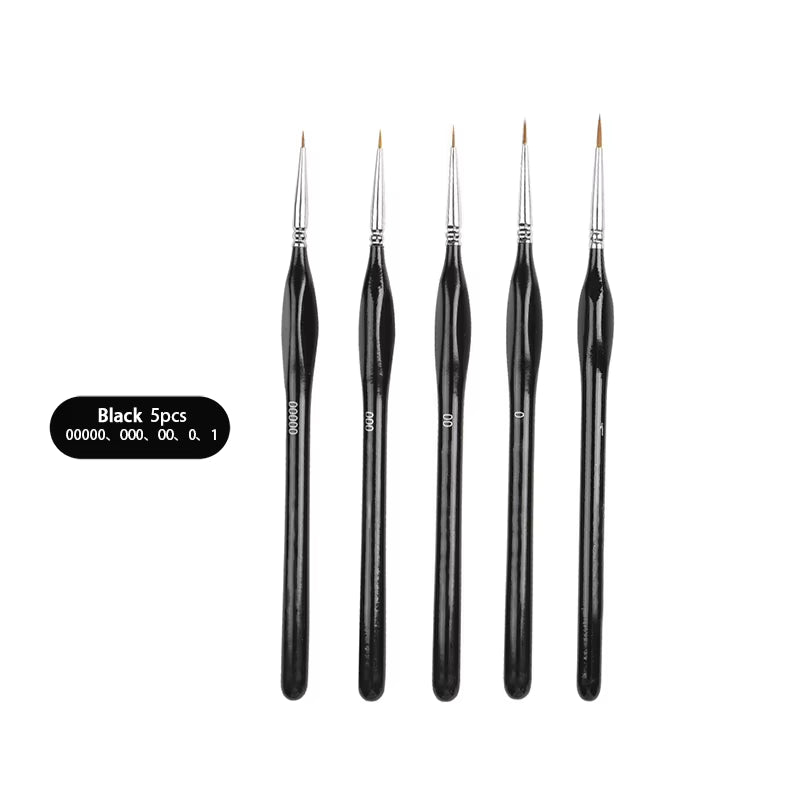 Weasel Hair Triangle Birch Rod Fine Nail Art Students Special Line Drawing Gouache Color Stroke Oil Brush 4Colors Hook Line Pen